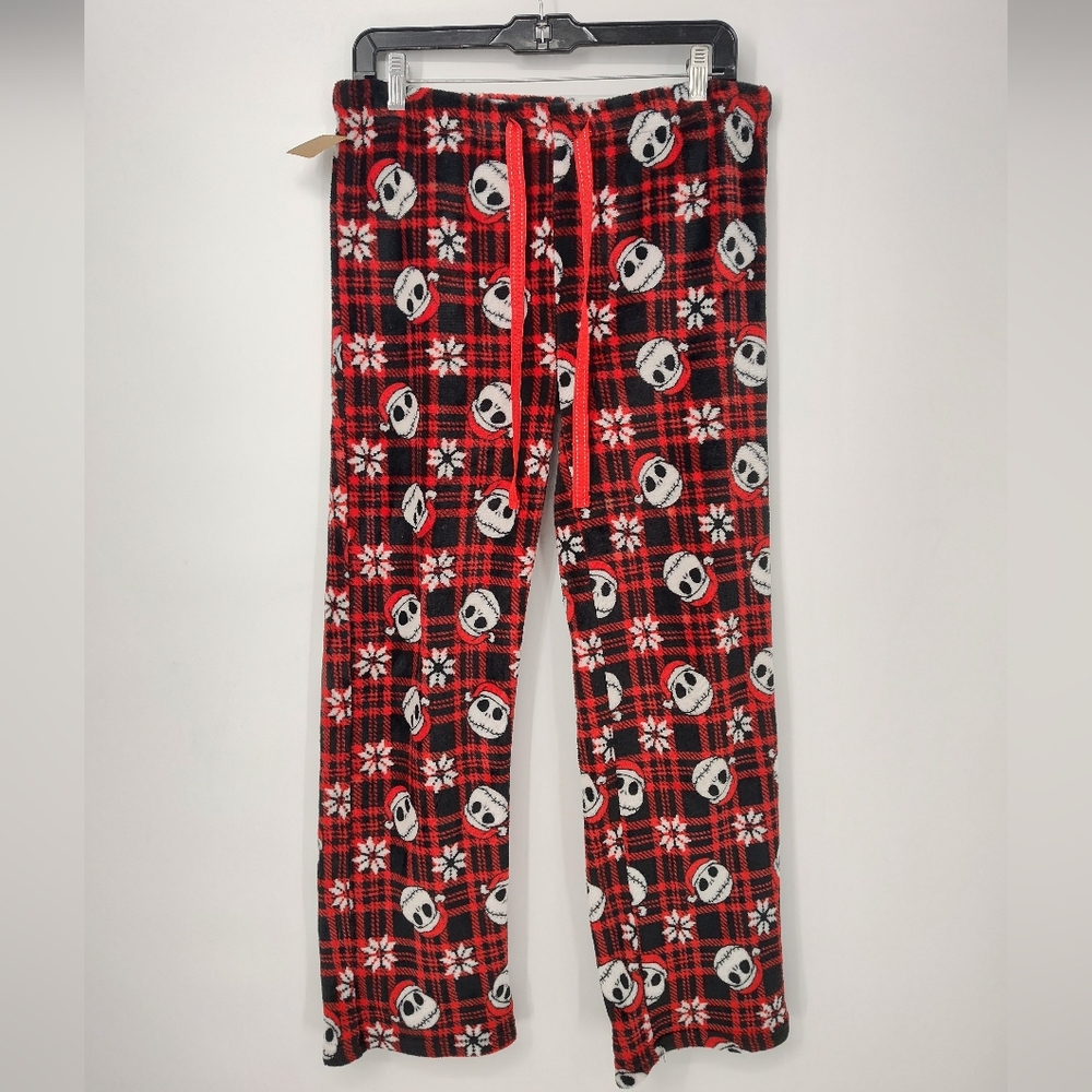 Disney Red and Black Plaid Jack Skellington Pajama Bottoms Women's Medium